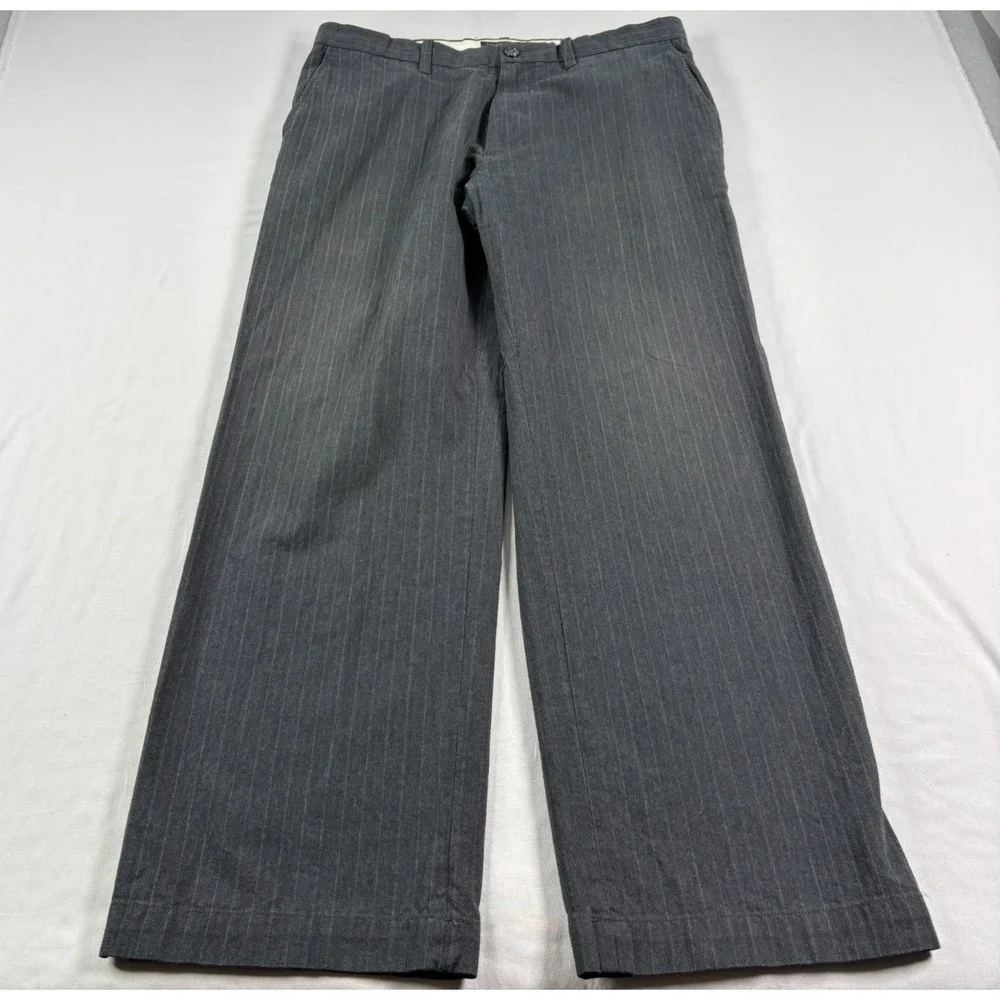 Banana‎ Republic Pants Mens 36x32 Gray Pinstriped Wool Blend Dress Slacks